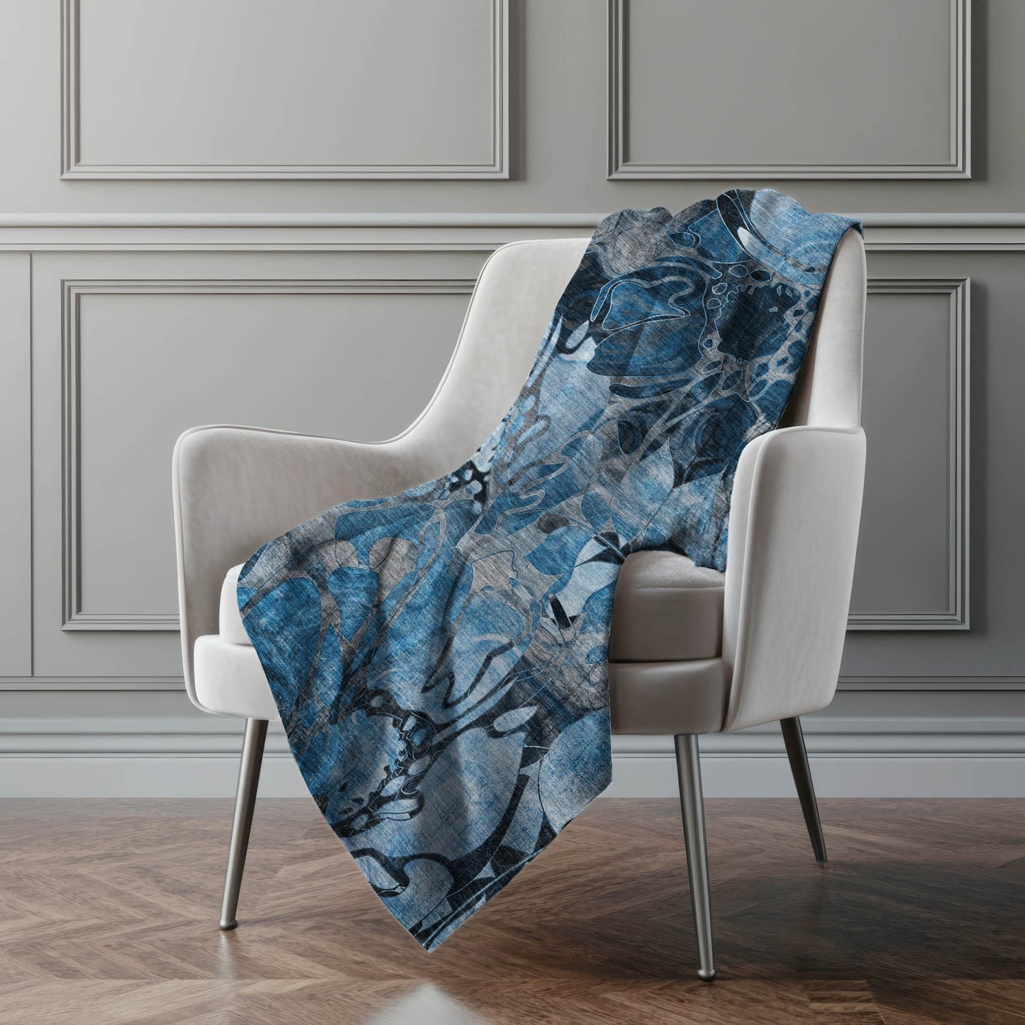 Addison Rugs Floral Blue Washable Indoor-Outdoor Rug