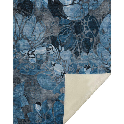Addison Rugs Floral Blue Washable Indoor-Outdoor Rug
