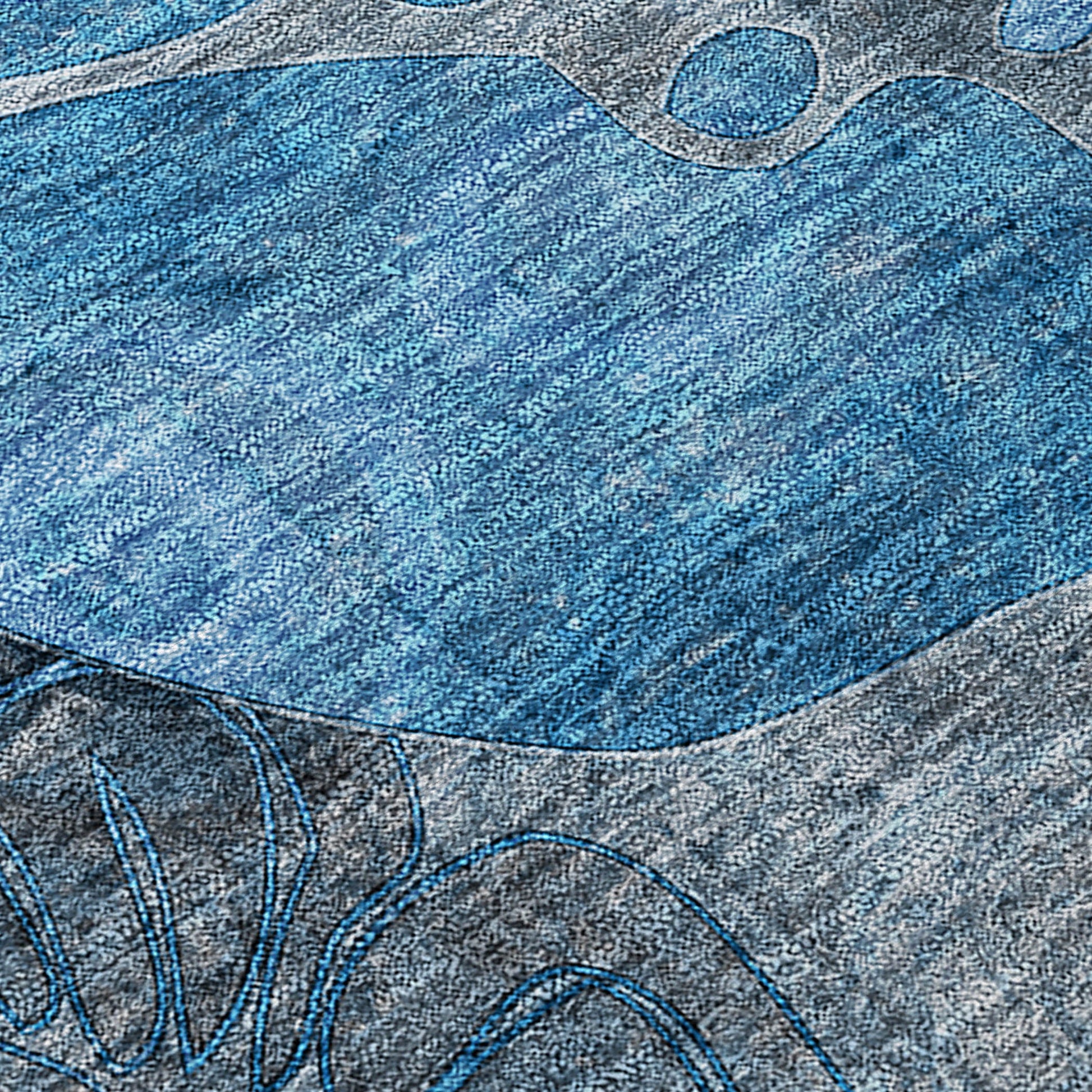 Addison Rugs Floral Blue Washable Indoor-Outdoor Rug