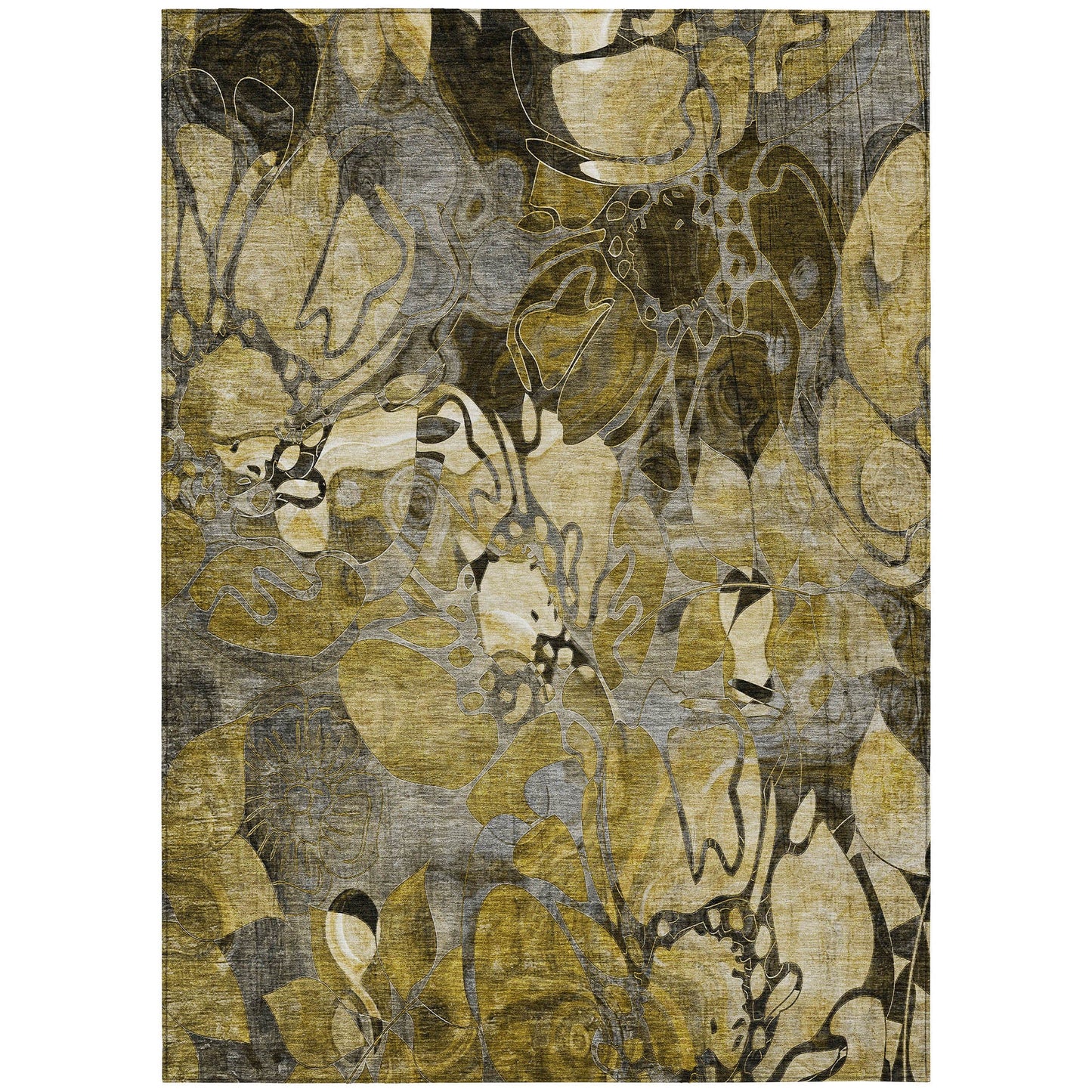 Addison Rugs Floral Brown Washable Indoor-Outdoor Rug