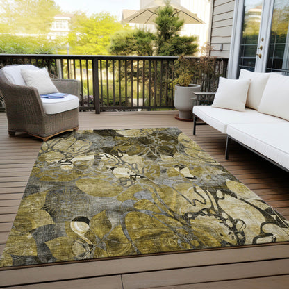 Addison Rugs Floral Brown Washable Indoor-Outdoor Rug