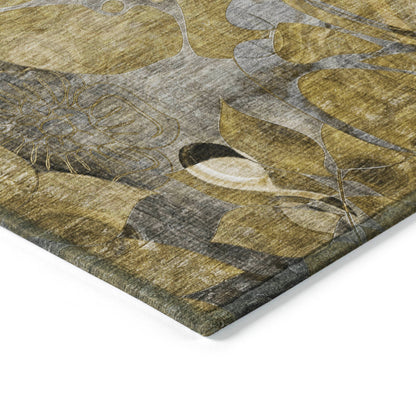Addison Rugs Floral Brown Washable Indoor-Outdoor Rug