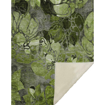 Addison Rugs Floral Green Washable Indoor-Outdoor Rug