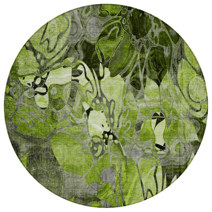 Addison Rugs Floral Green Washable Indoor-Outdoor Rug