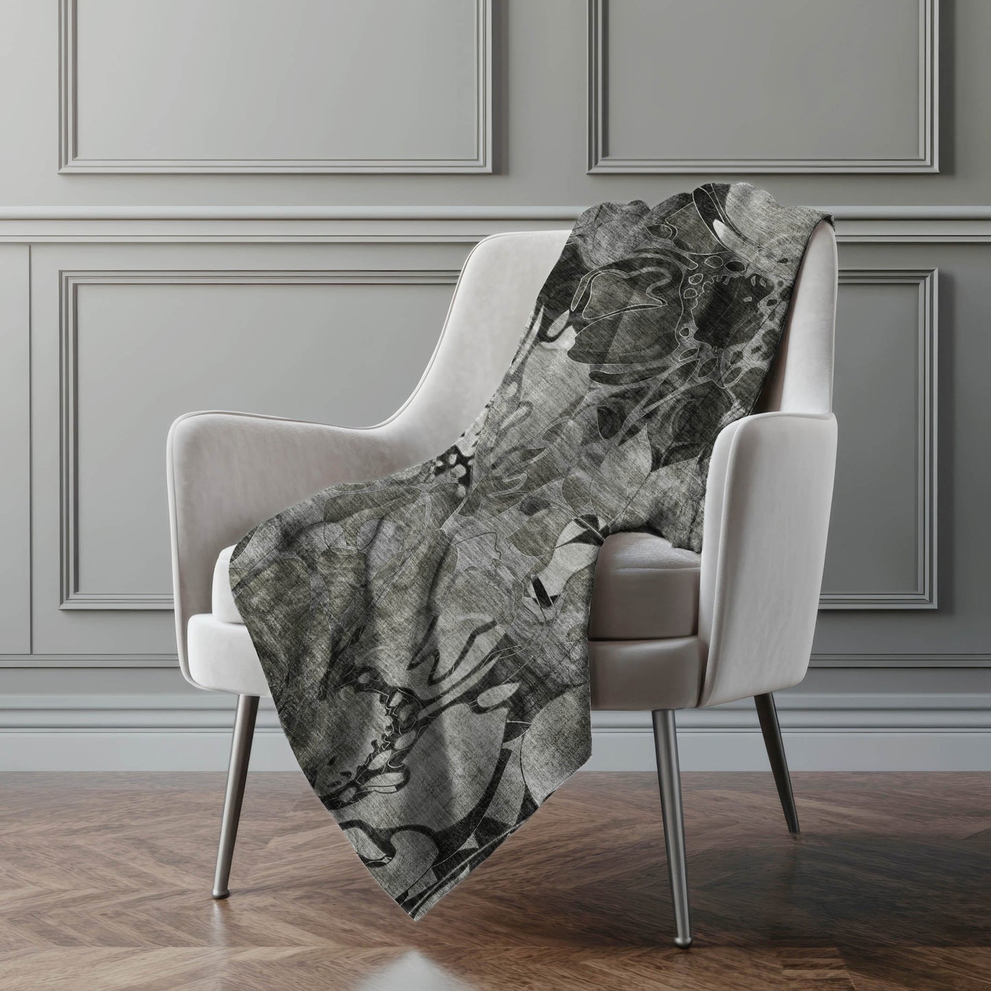 Addison Rugs Floral Grey Washable Indoor-Outdoor Rug