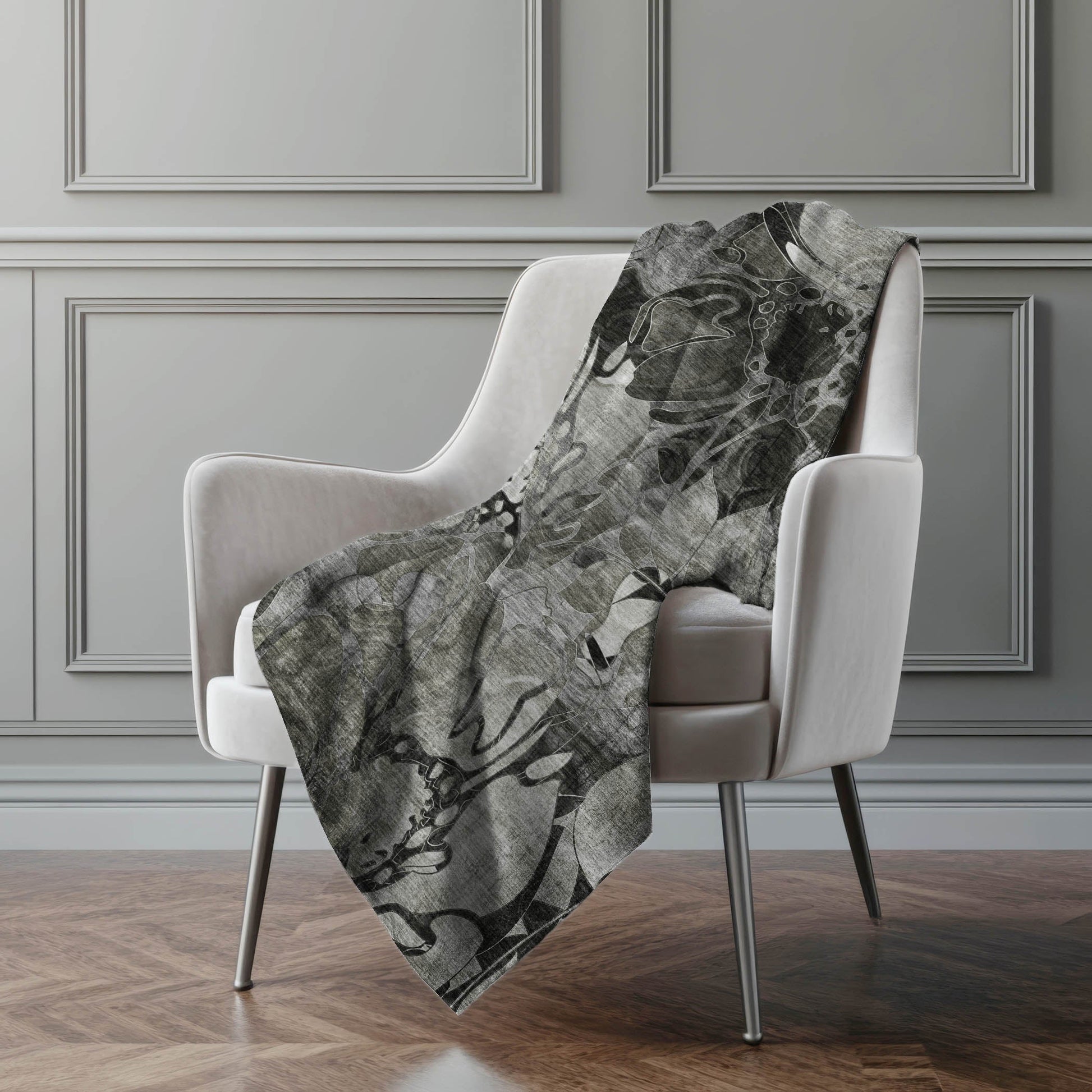 Addison Rugs Floral Grey Washable Indoor-Outdoor Rug