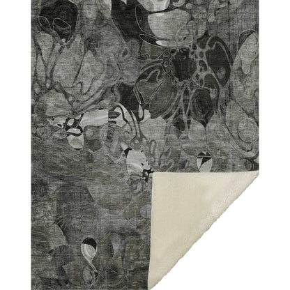 Addison Rugs Floral Grey Washable Indoor-Outdoor Rug