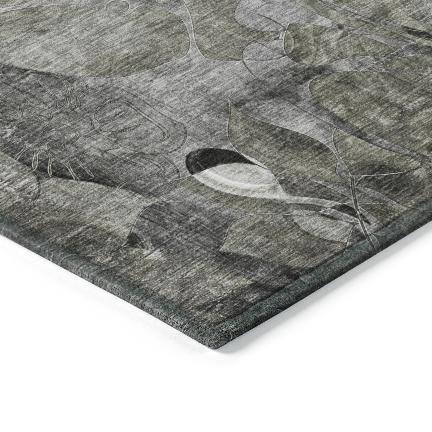 Addison Rugs Floral Grey Washable Indoor-Outdoor Rug