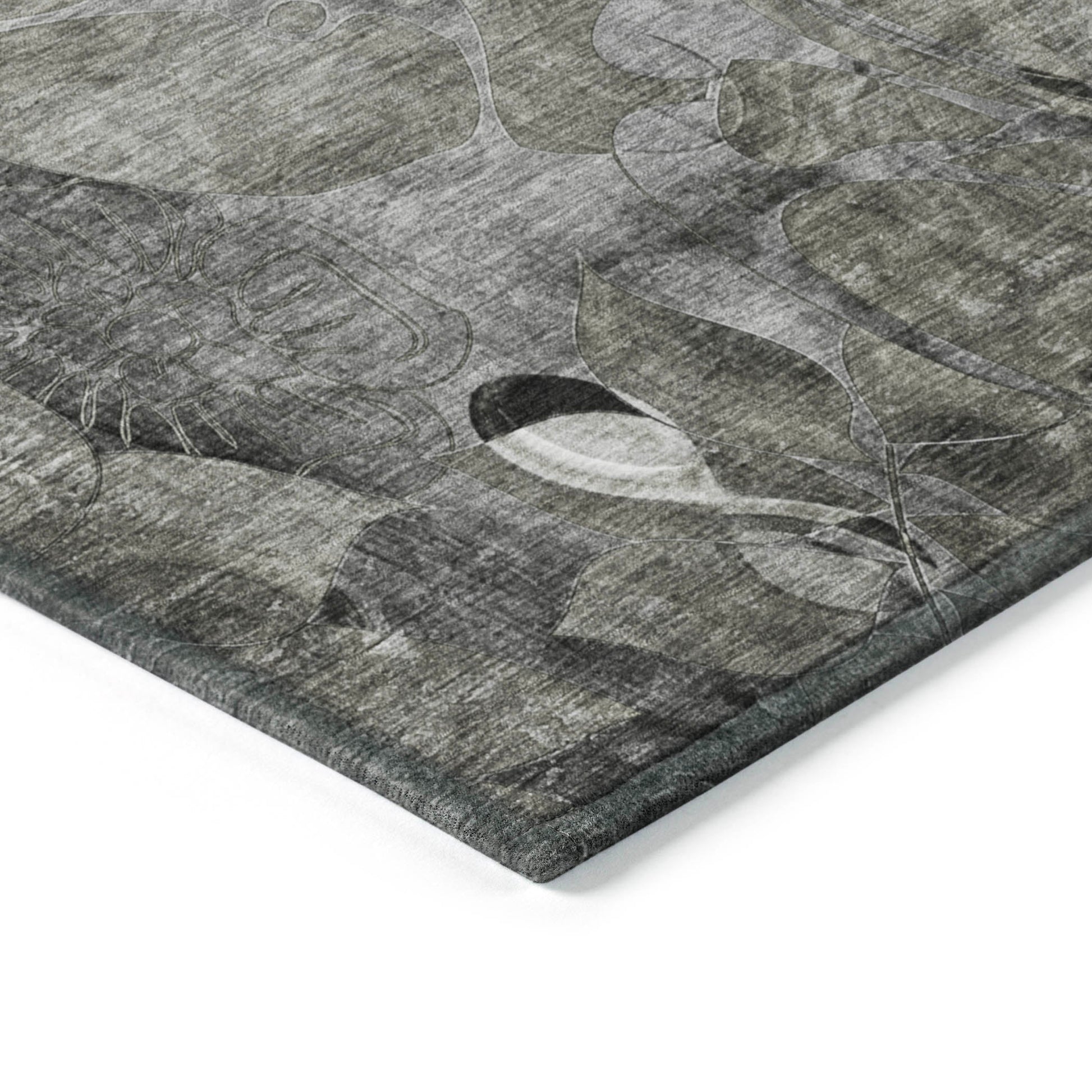 Addison Rugs Floral Grey Washable Indoor-Outdoor Rug