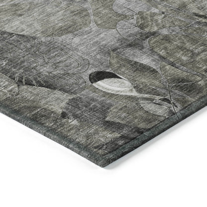 Addison Rugs Floral Grey Washable Indoor-Outdoor Rug