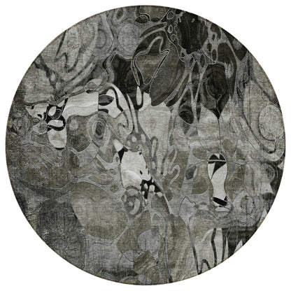 Addison Rugs Floral Grey Washable Indoor-Outdoor Rug