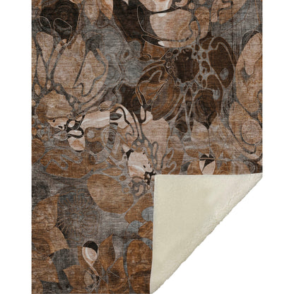 Addison Rugs Floral Orange Washable Indoor-Outdoor Rug