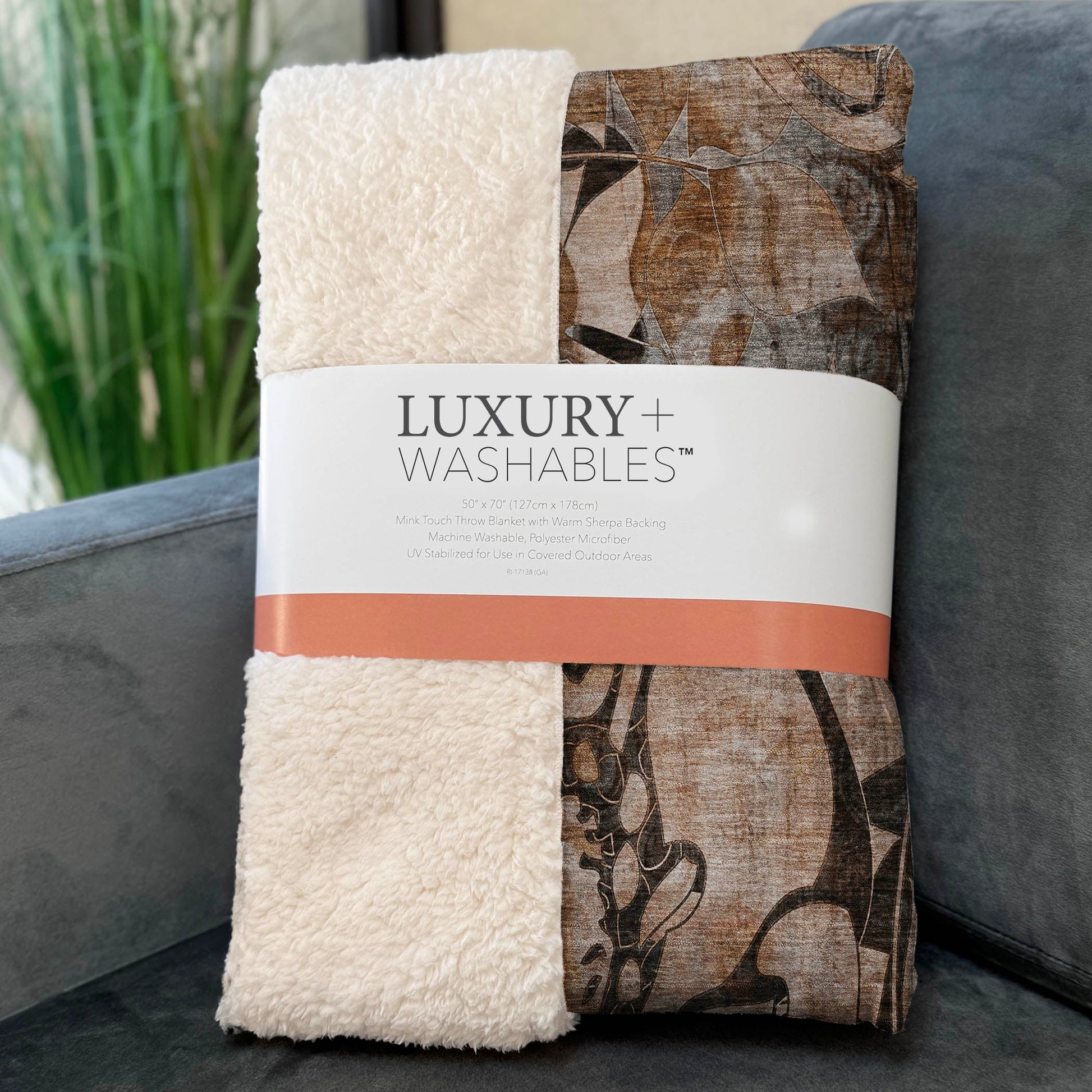 Addison Rugs Floral Orange Washable Indoor-Outdoor Rug