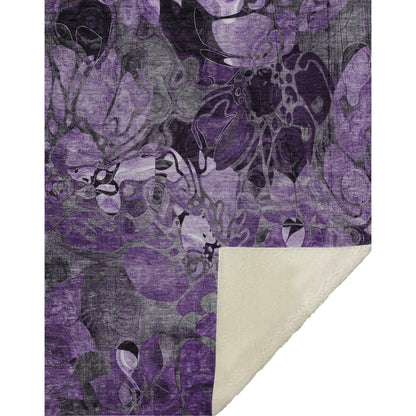 Addison Rugs Floral Purple Washable Indoor-Outdoor Rug