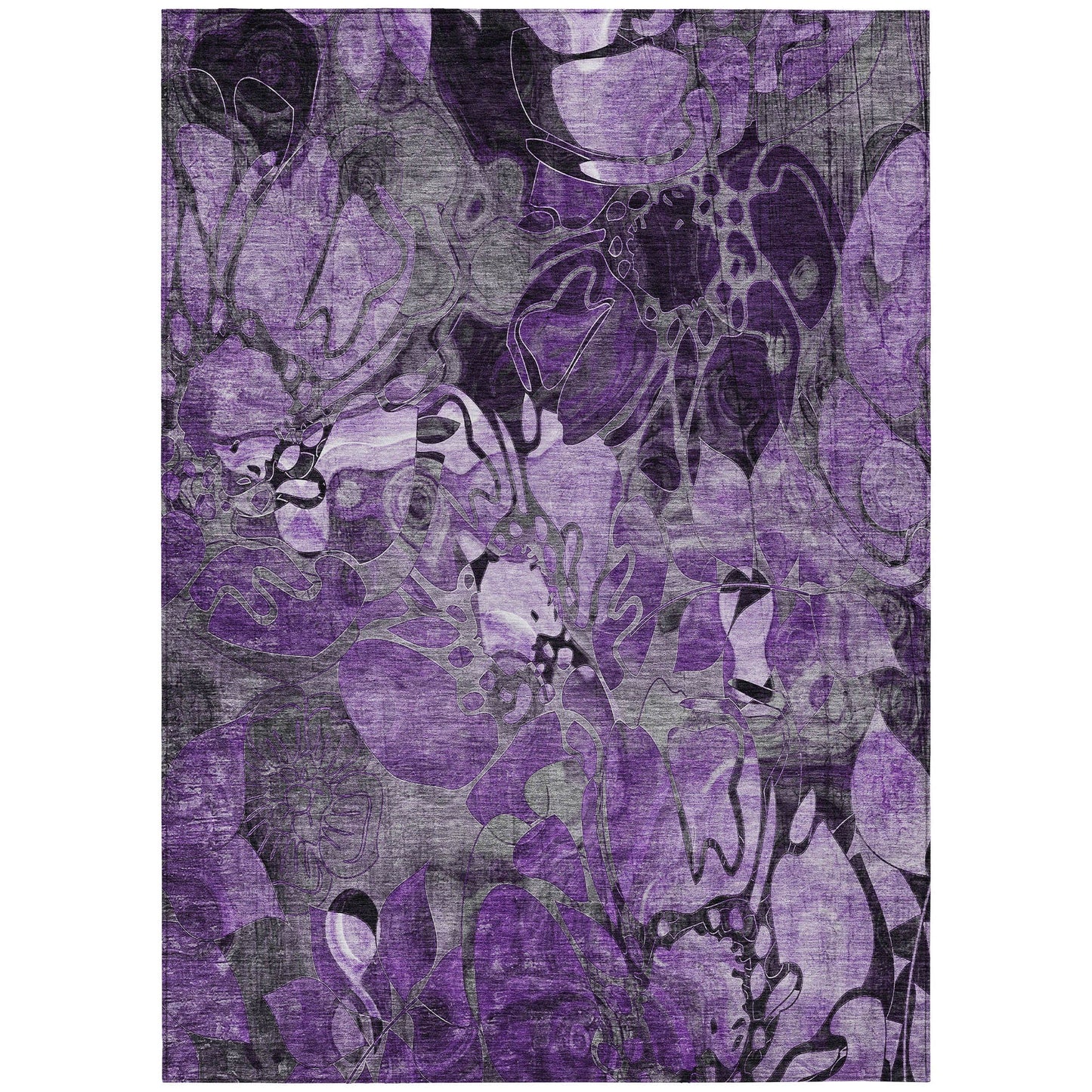 Addison Rugs Floral Purple Washable Indoor-Outdoor Rug