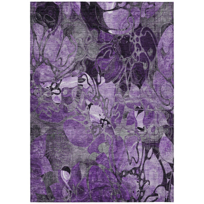 Addison Rugs Floral Purple Washable Indoor-Outdoor Rug