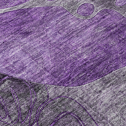 Addison Rugs Floral Purple Washable Indoor-Outdoor Rug