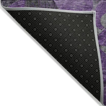 Addison Rugs Floral Purple Washable Indoor-Outdoor Rug