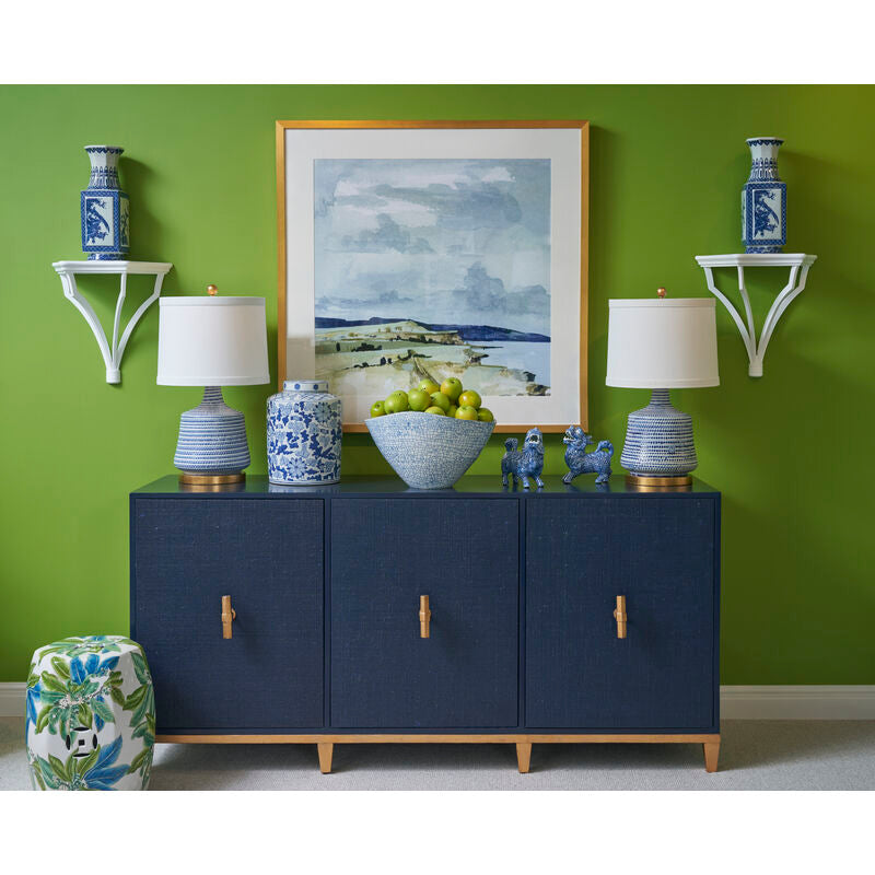 Floral White Glazed Porcelain Outdoor Garden Stool-Poufs and Stools-Chelsea House-LOOMLAN