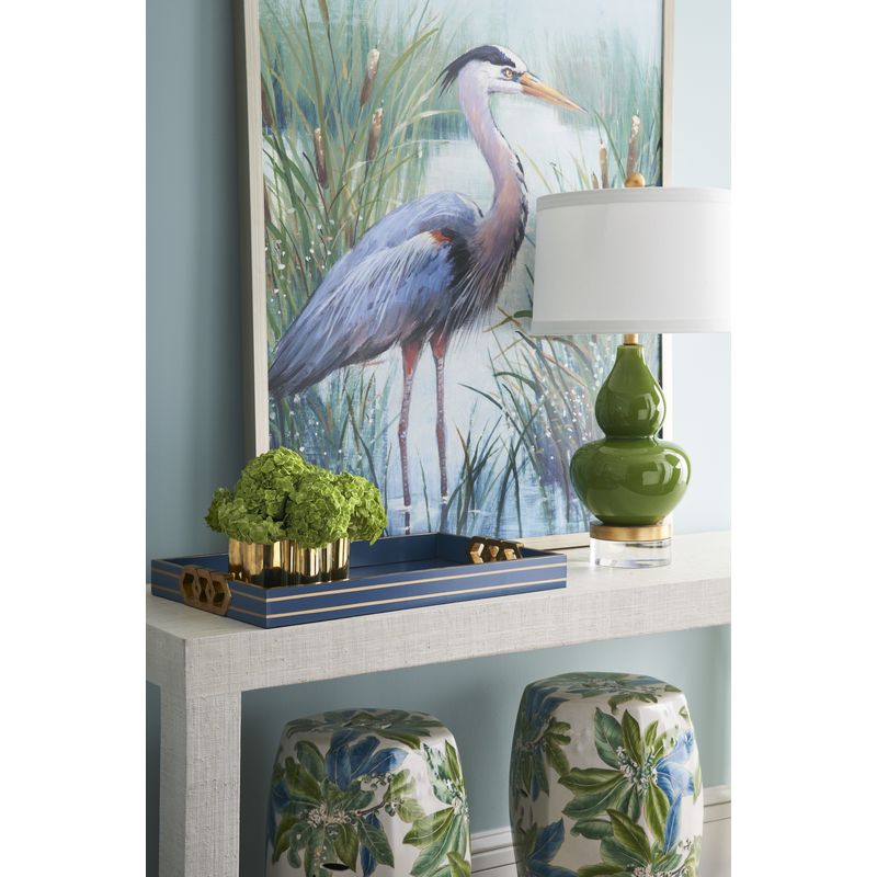 Floral White Glazed Porcelain Outdoor Garden Stool-Poufs and Stools-Chelsea House-LOOMLAN