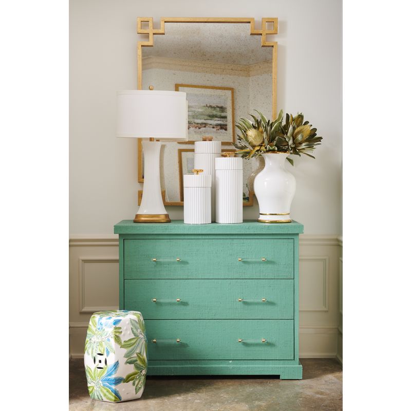 Floral White Glazed Porcelain Outdoor Garden Stool-Poufs and Stools-Chelsea House-LOOMLAN