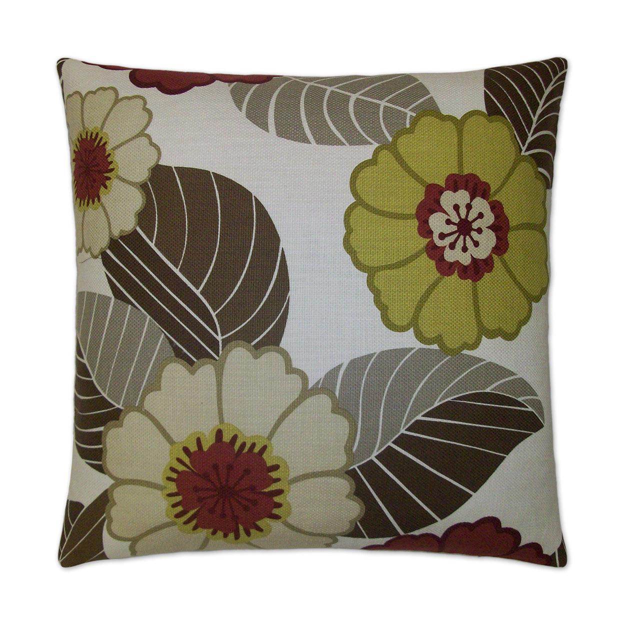 Flower Power Pillow - Chartreuse-Throw Pillows-D.V. KAP-LOOMLAN