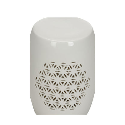 Chelsea House Flower of Life Porcelain Glazed Outdoor Garden Stool