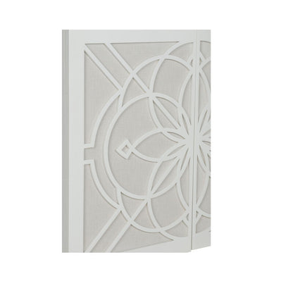 Flower of Life Wood Made White Cabinet-Accent Cabinets-Chelsea House-LOOMLAN