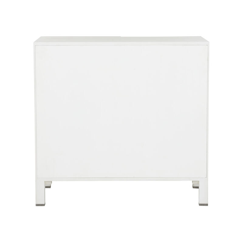 Flower of Life Wood Made White Cabinet-Accent Cabinets-Chelsea House-LOOMLAN