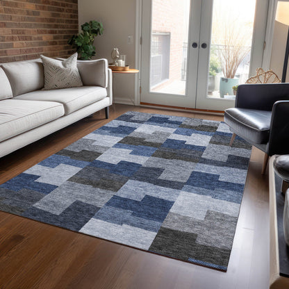 Addison Rugs Flowing Harmony Blue Washable Indoor-Outdoor Rug