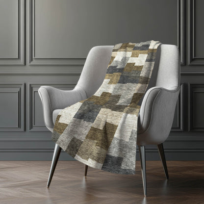 Flowing Harmony Brown Washable Indoor-Outdoor Rug