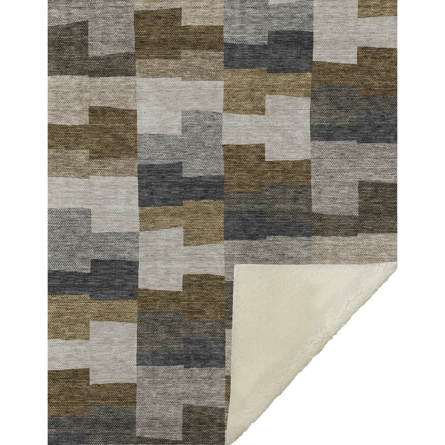 Flowing Harmony Brown Washable Indoor-Outdoor Rug