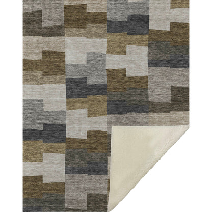 Flowing Harmony Brown Washable Indoor-Outdoor Rug