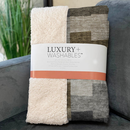 Flowing Harmony Brown Washable Indoor-Outdoor Rug