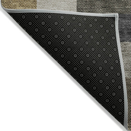 Flowing Harmony Brown Washable Indoor-Outdoor Rug