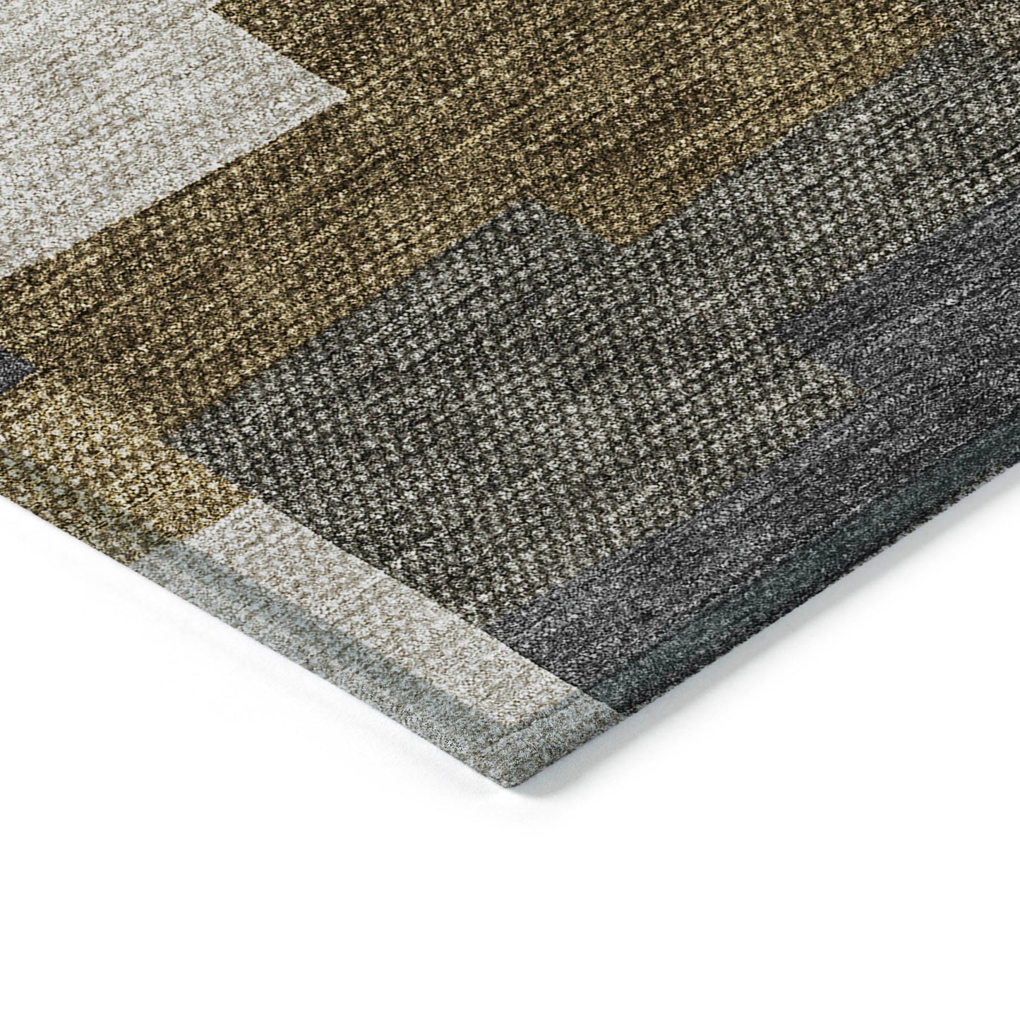 Flowing Harmony Brown Washable Indoor-Outdoor Rug