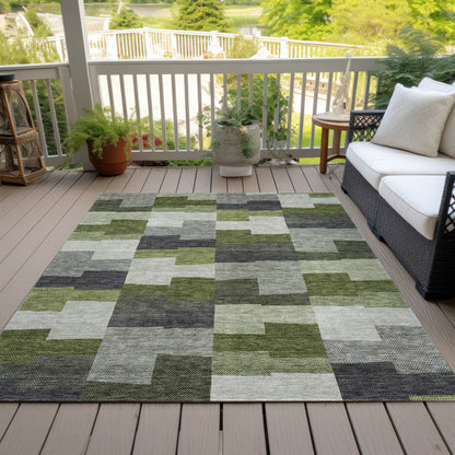 Addison Rugs Flowing Harmony Green Washable Indoor-Outdoor Rug