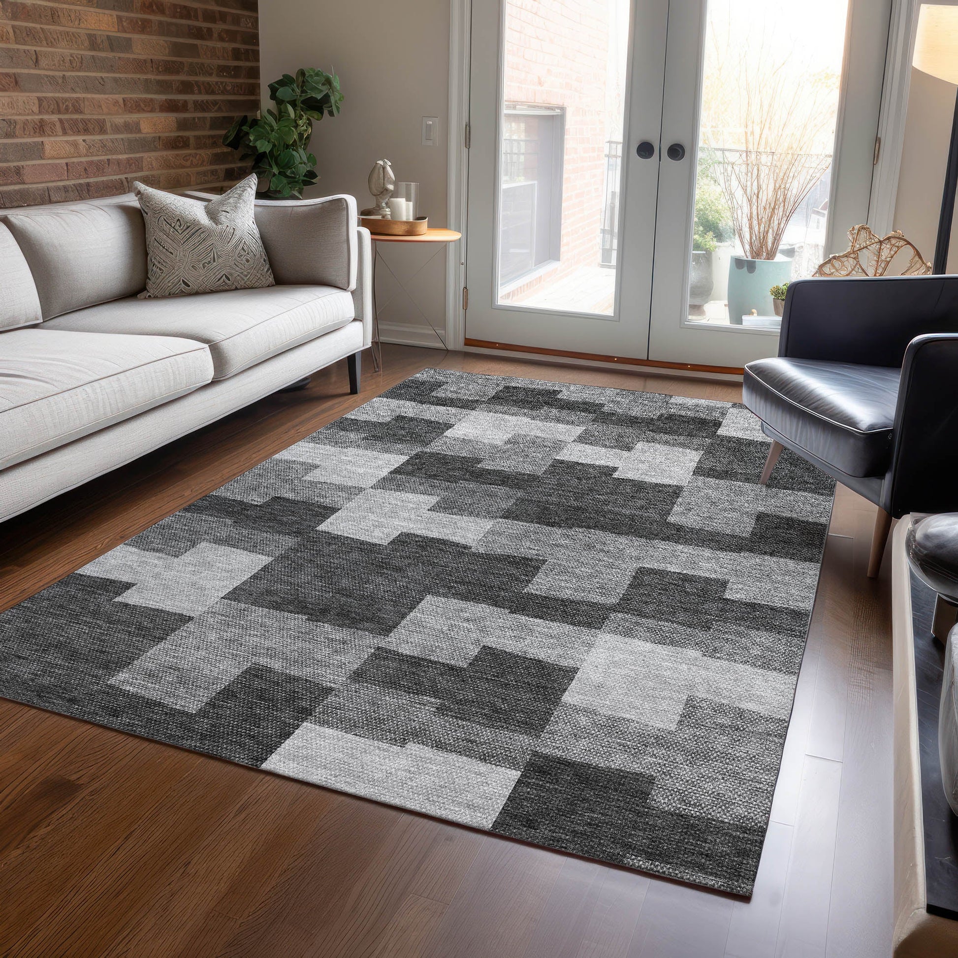 Addison Rugs Flowing Harmony Grey Washable Indoor-Outdoor Rug