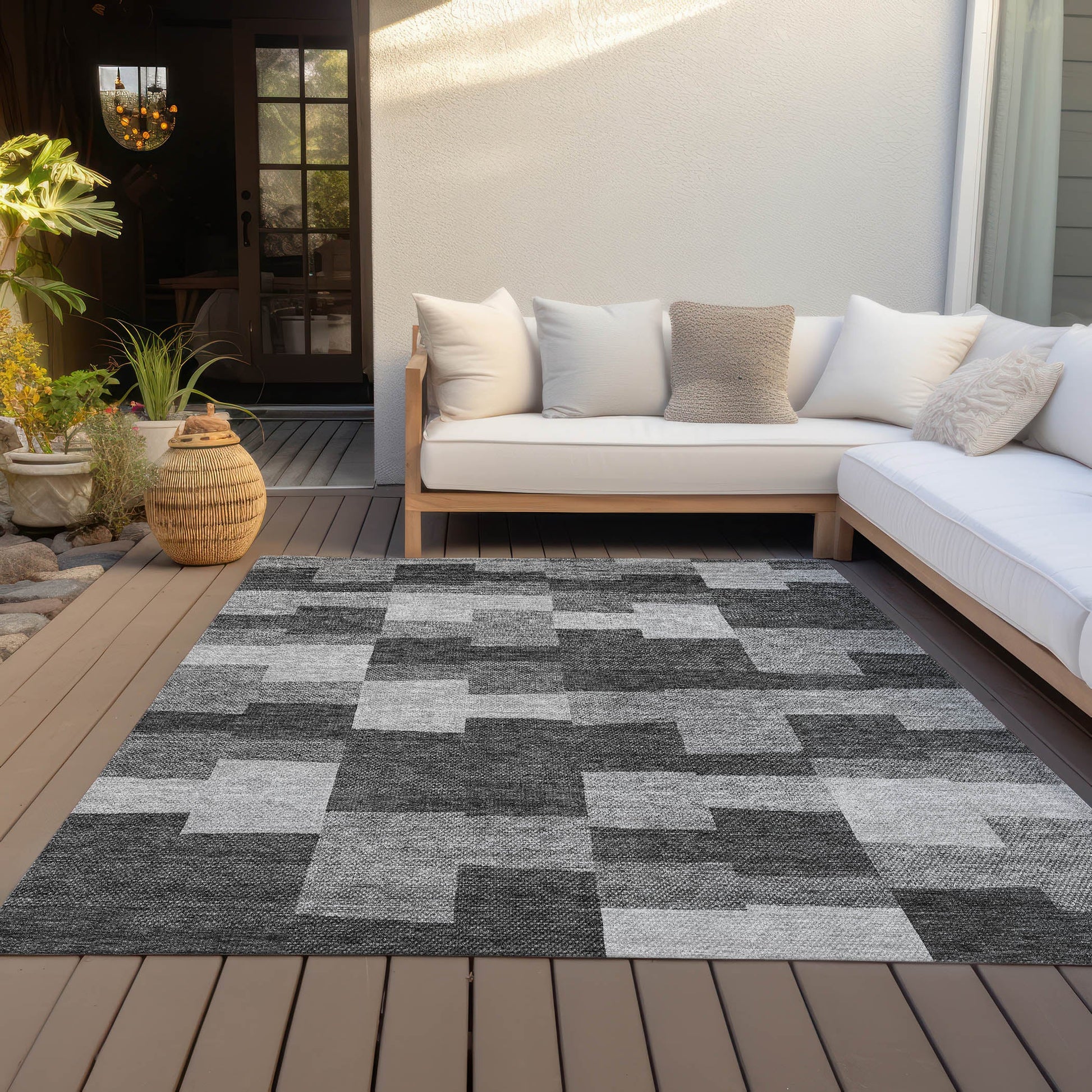 Addison Rugs Flowing Harmony Grey Washable Indoor-Outdoor Rug