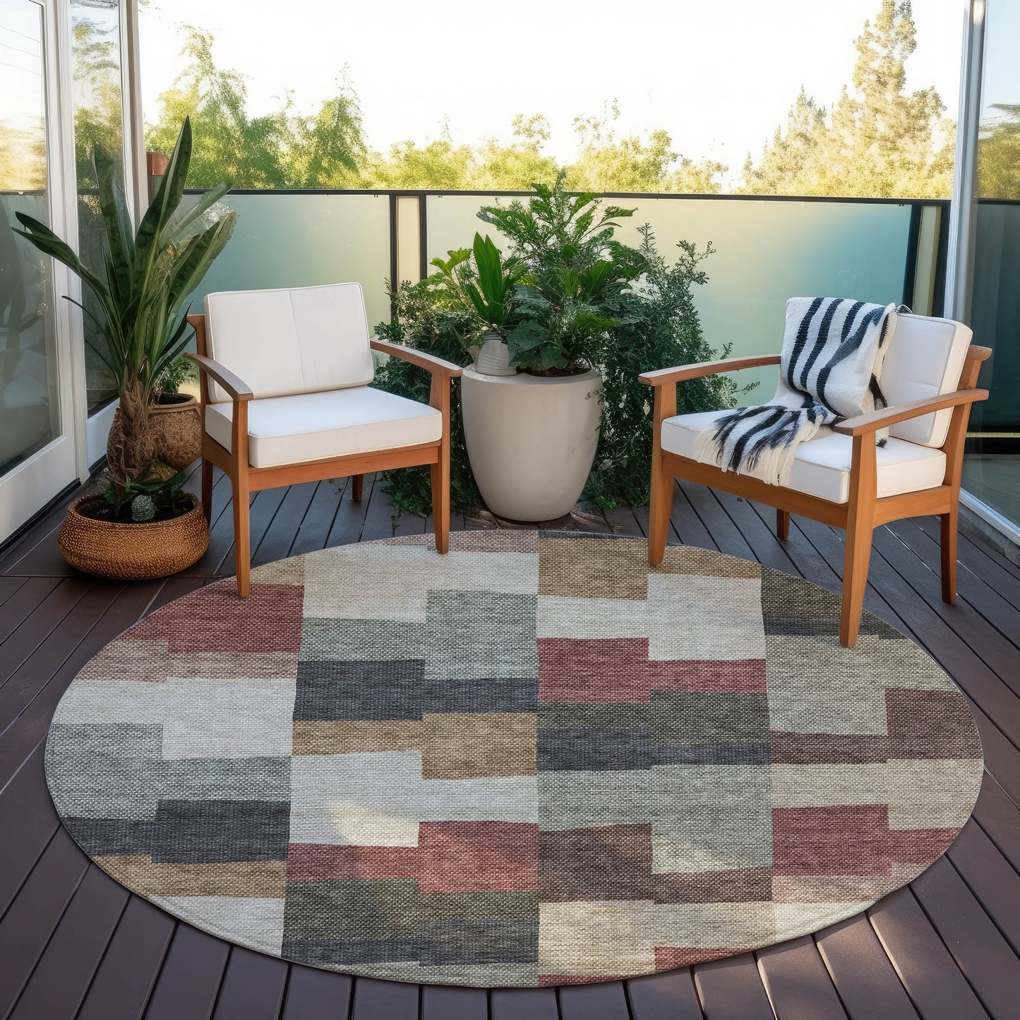 Addison Rugs Flowing Harmony Paprika Washable Indoor-Outdoor Rug