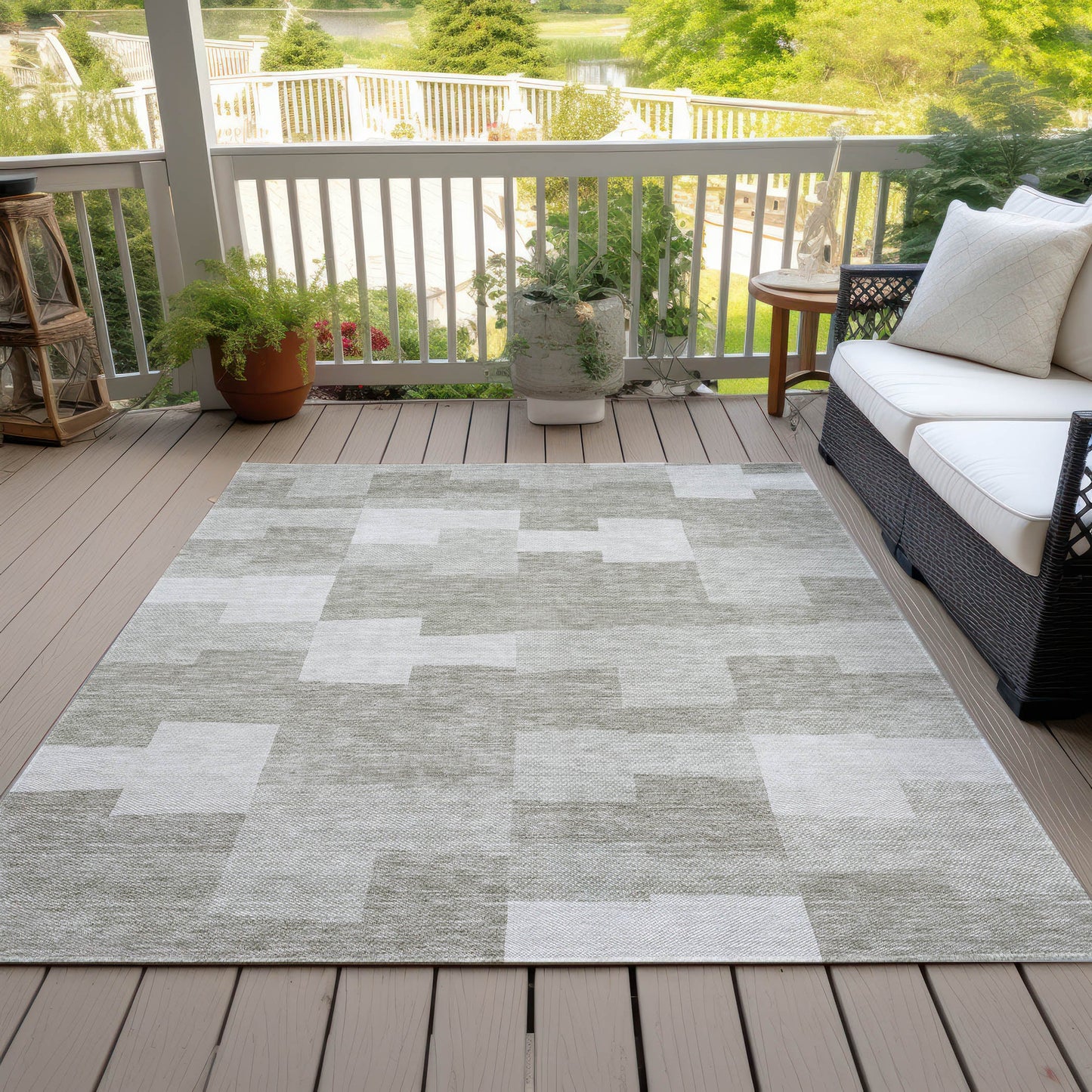 Addison Rugs Flowing Harmony Taupe Washable Indoor-Outdoor Rug