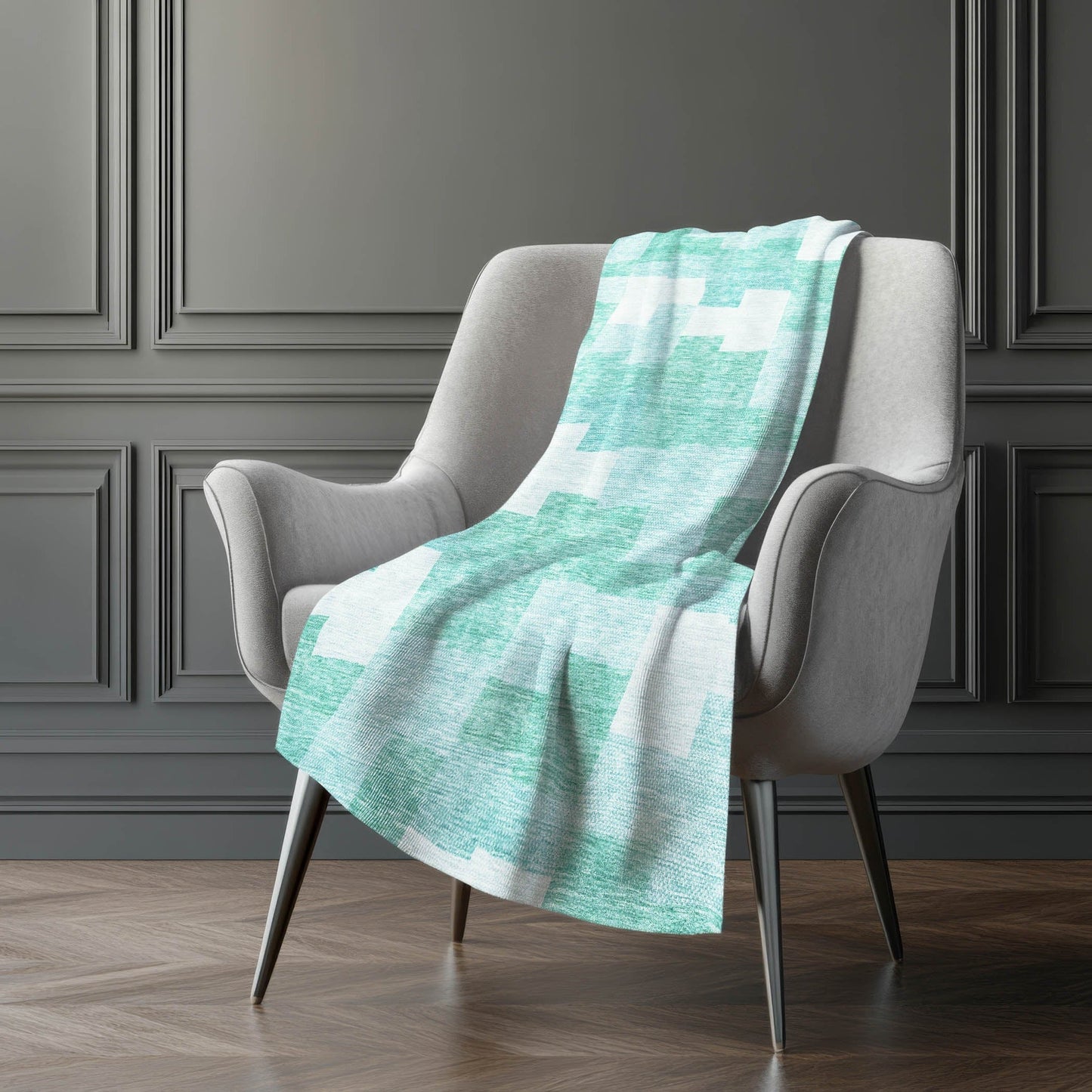 Addison Rugs Flowing Harmony Teal Washable Indoor-Outdoor Rug