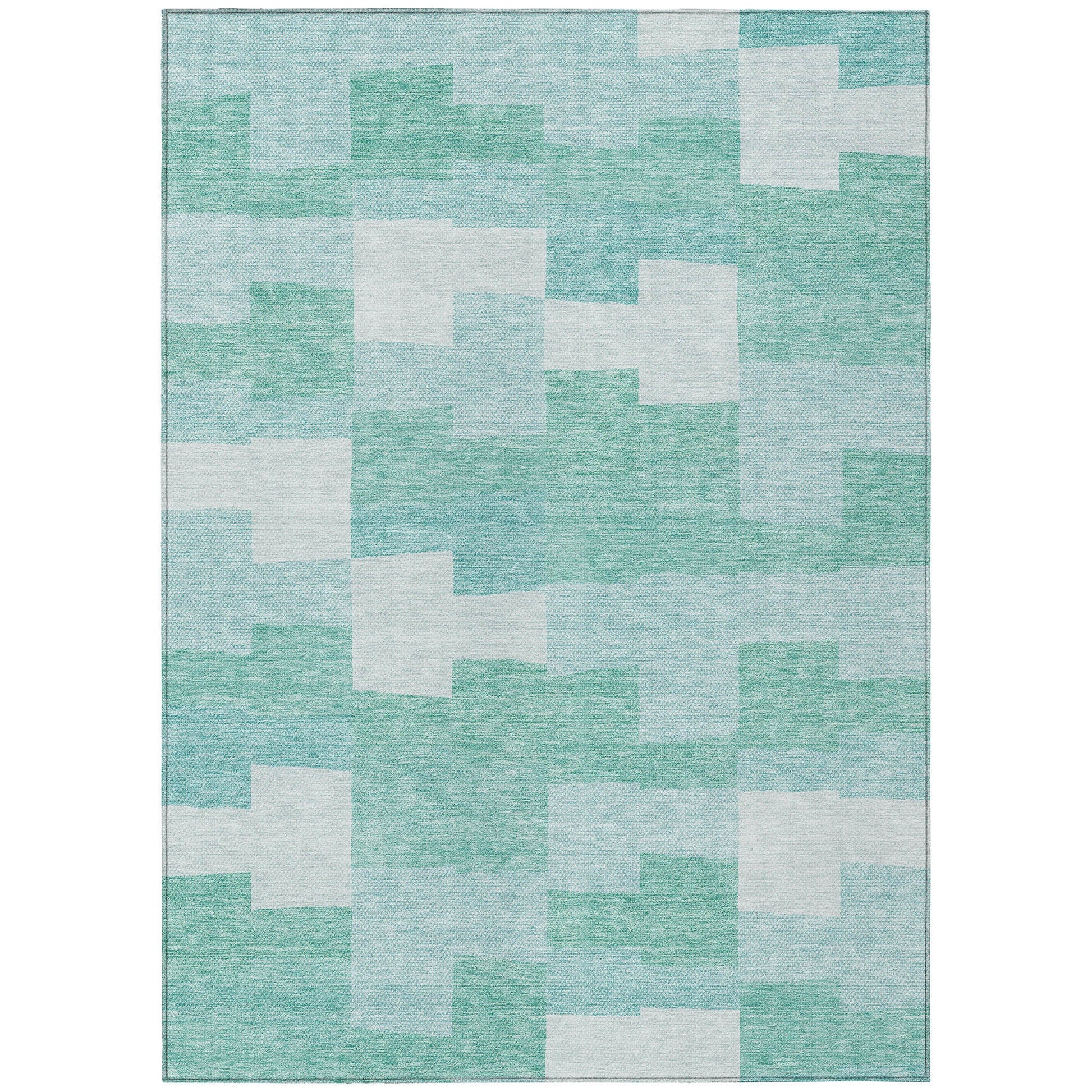Addison Rugs Flowing Harmony Teal Washable Indoor-Outdoor Rug