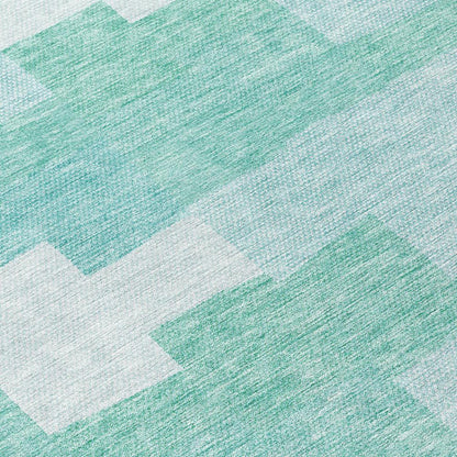 Addison Rugs Flowing Harmony Teal Washable Indoor-Outdoor Rug