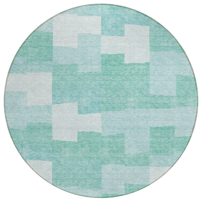 Addison Rugs Flowing Harmony Teal Washable Indoor-Outdoor Rug