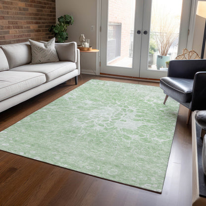 Addison Rugs Fluid Drift Green Washable Indoor-Outdoor Rug