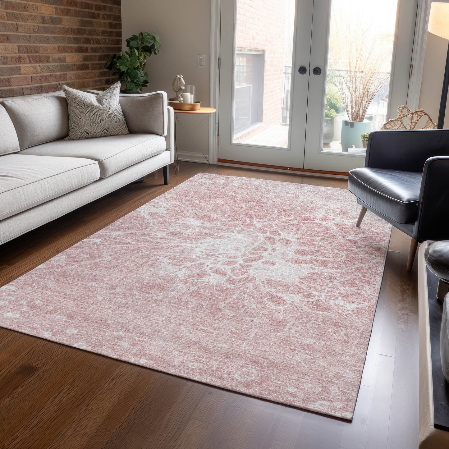 Addison Rugs Fluid Drift Pink Washable Indoor-Outdoor Rug