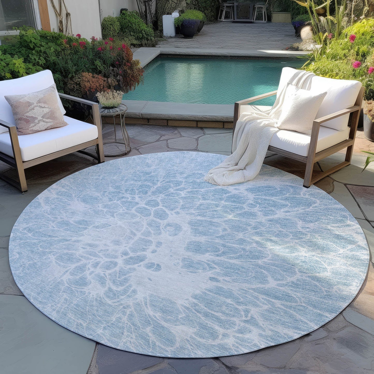 Addison Rugs Fluid Drift Sky Washable Indoor-Outdoor Rug