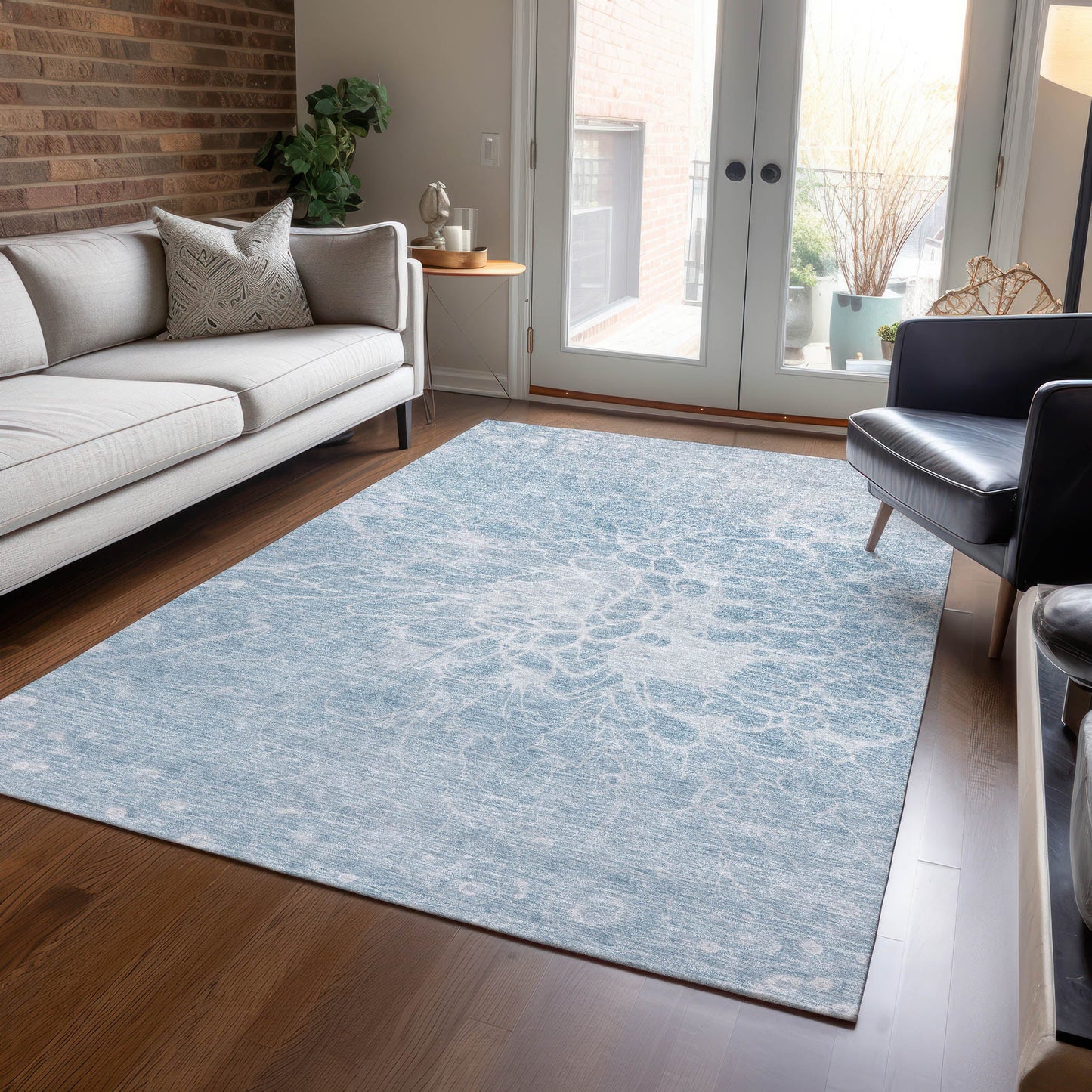Addison Rugs Fluid Drift Sky Washable Indoor-Outdoor Rug