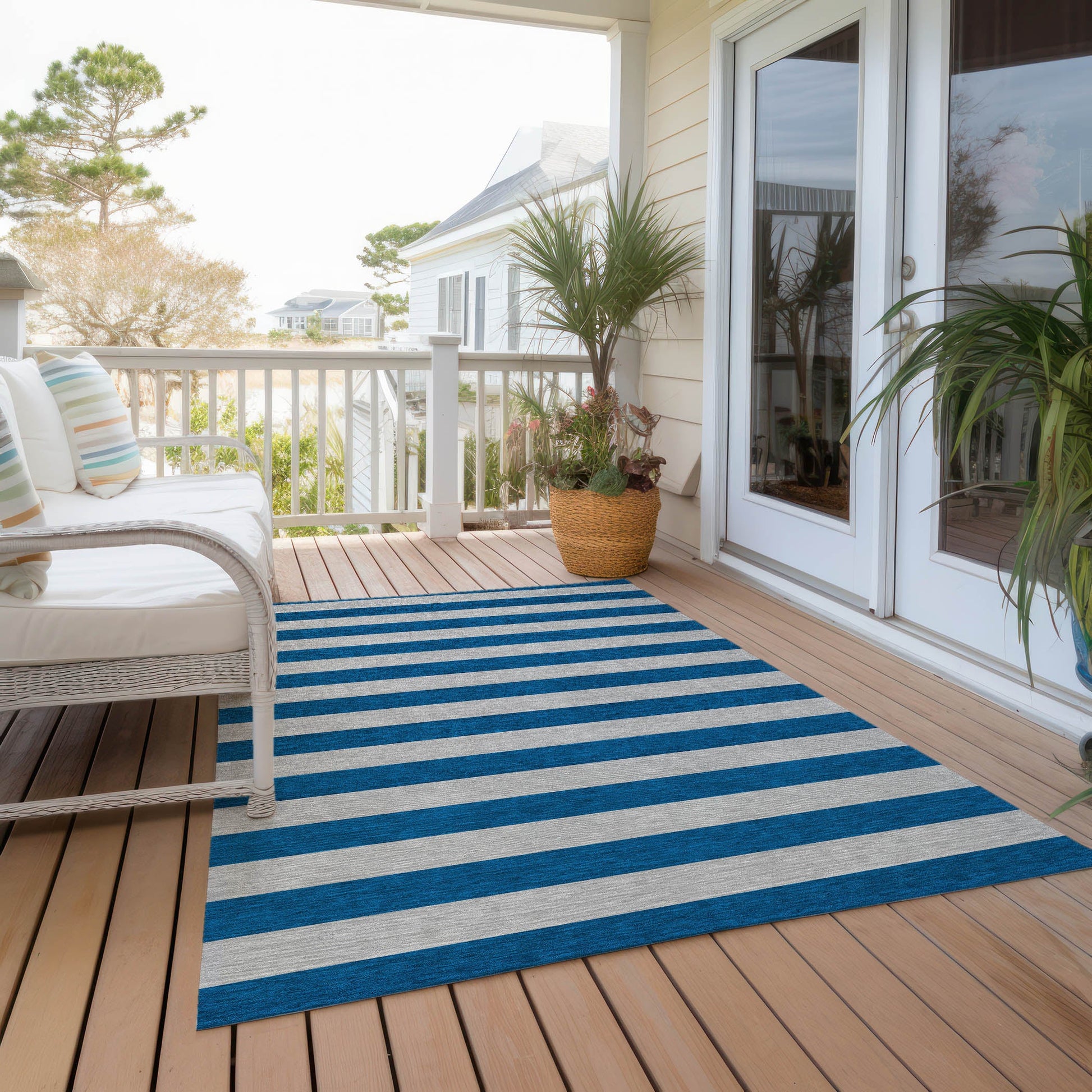 Addison Rugs Fluid Mirage Blue Washable Indoor-Outdoor Rug